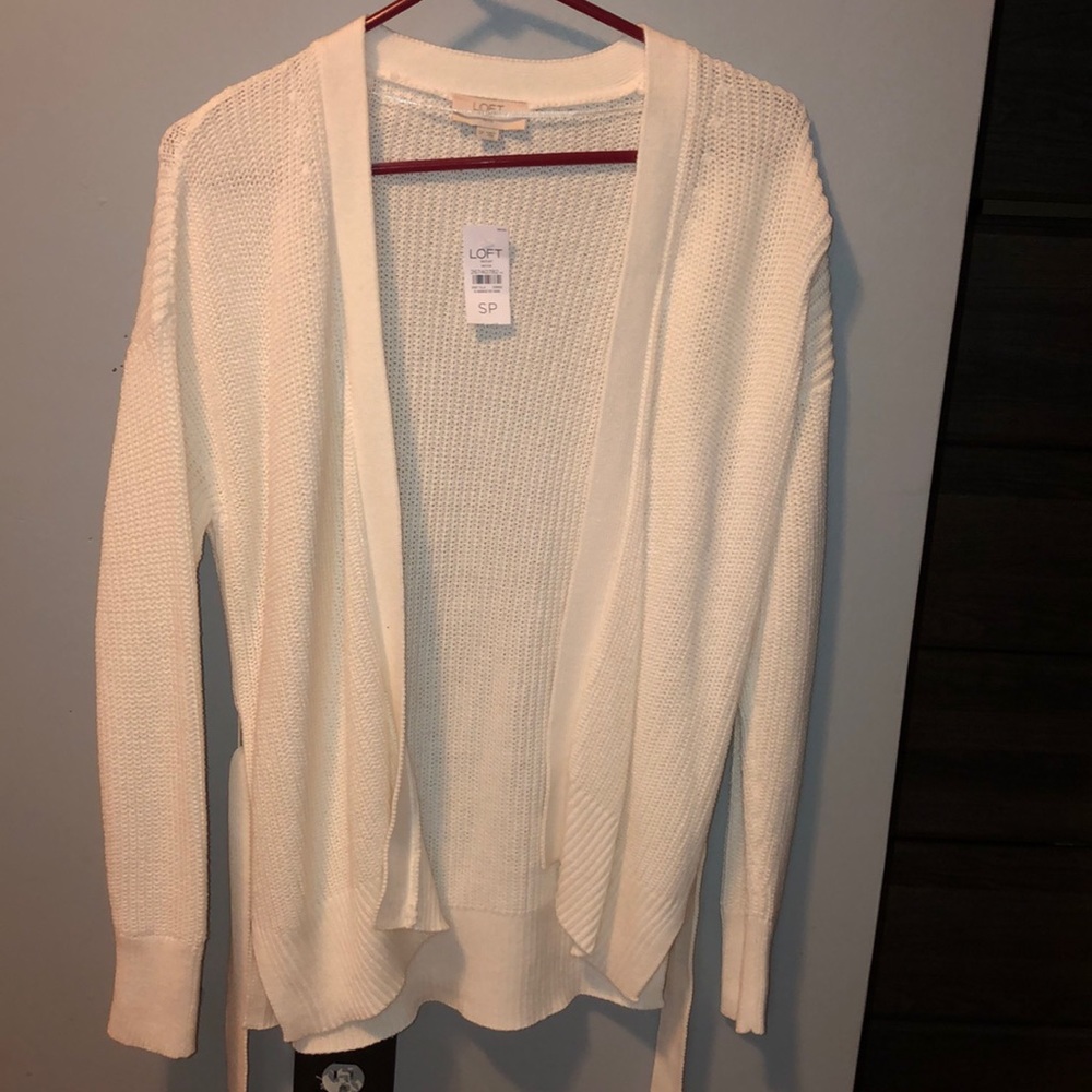 White sweater cardigan from the loft